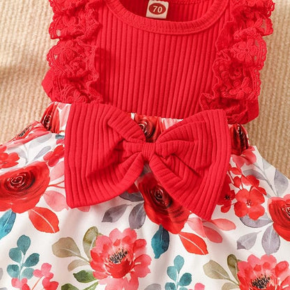 Baby Girl Clothes Newborn Romper Dress Infant Lace Ruffle Sleeveless Summer Outfits with Headband 0-12 Months