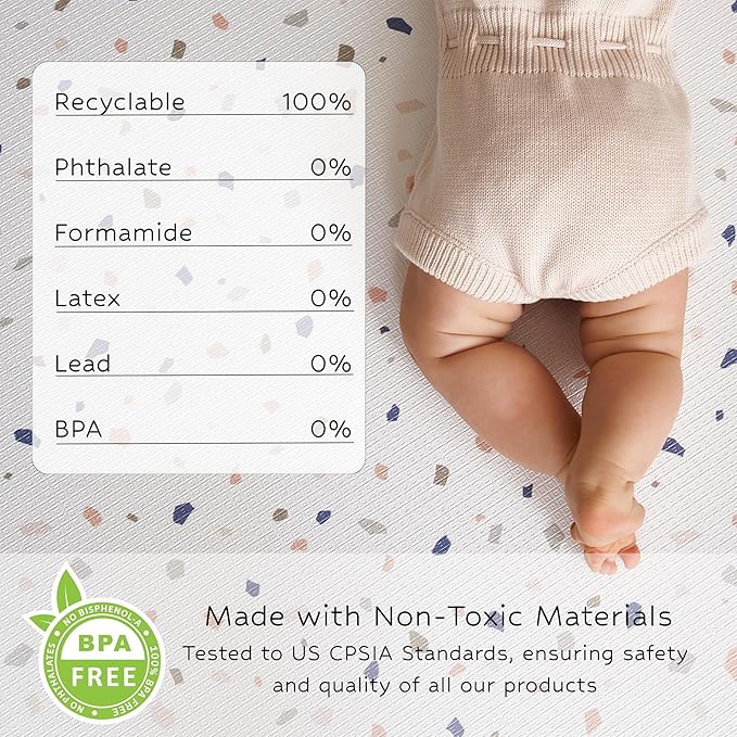 Reversible Play Mat 82” x 55” - for Infants, Babies, Toddlers, Kids | Waterproof, Durable, Non-Toxic, Easy-to-Clean | Thick & Large Soft Foam Floor Mat for Gym, Nursery, Playroom