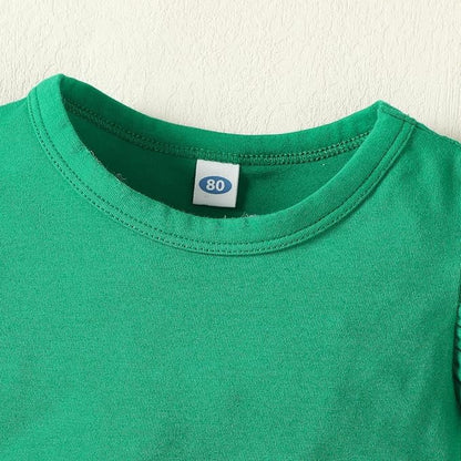 Magic Park 0-24M Infant Girl Romper Baby Girls Solid Color Bodysuit Toddler Ruffle Jumpsuit Shirts Casual Tops Baptism Shirt