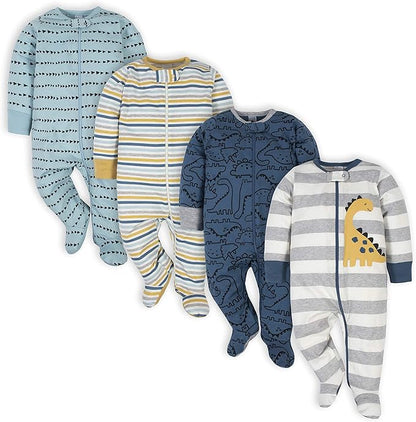 Gerber Baby Girls 4 Pack Sleep 'N Play Footie
