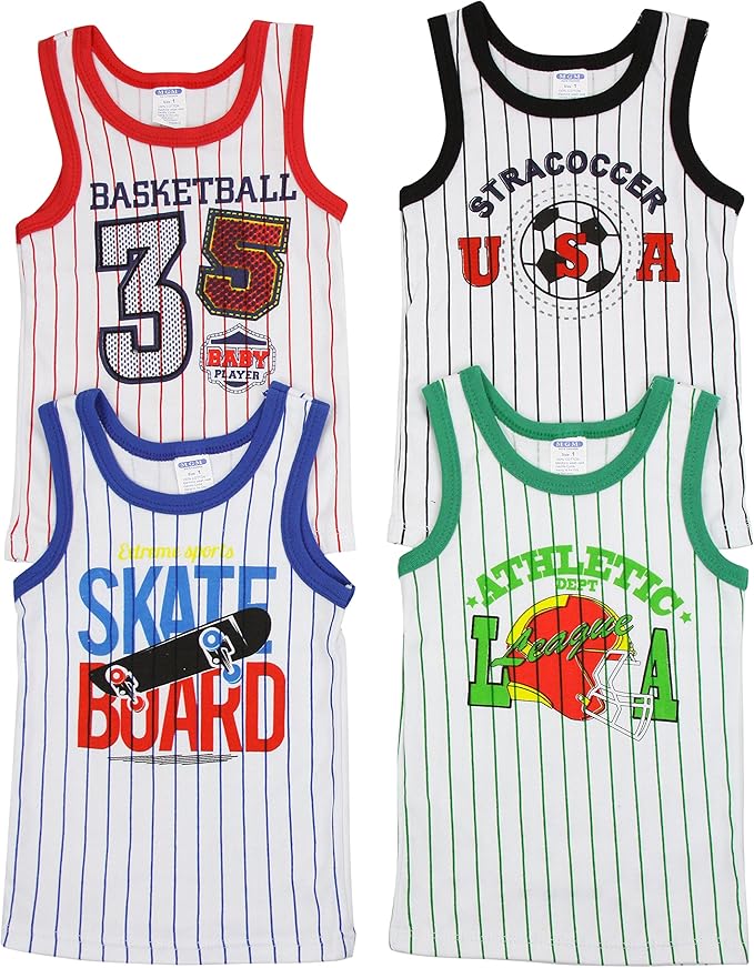 ToBeInStyle Boy's Pack of 4 Tank Tops