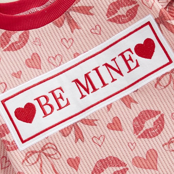 Newborn Baby Girl Valentines Day Outfit Ruffles Bow Footie Long Sleeve Romper Jumpsuit Bodysuit Overalls Fall Clothes