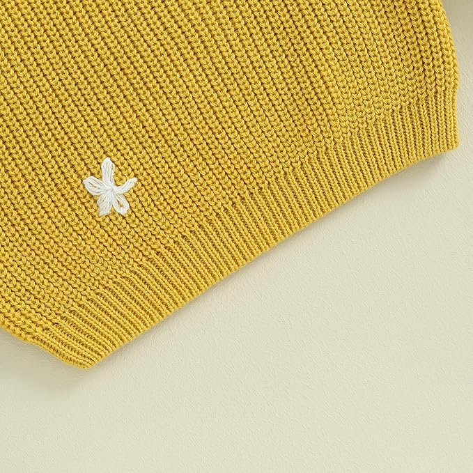 Mubineo Baby Girl Winter Clothes Cute Flower Sweater Crewneck Pullover Long Sleeve Knit Newborn Infant Sweaters