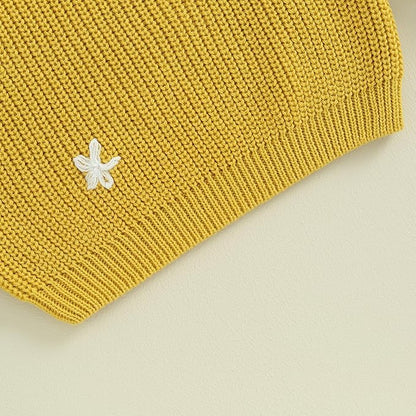 Mubineo Baby Girl Winter Clothes Cute Flower Sweater Crewneck Pullover Long Sleeve Knit Newborn Infant Sweaters