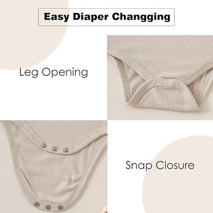 ROMPERINBOX Bamboo Onsies Baby Boy Short Sleeve 3 Pack Baby Bodysuit for Newborn Infant 0-24 Months, Viscose from Bamboo