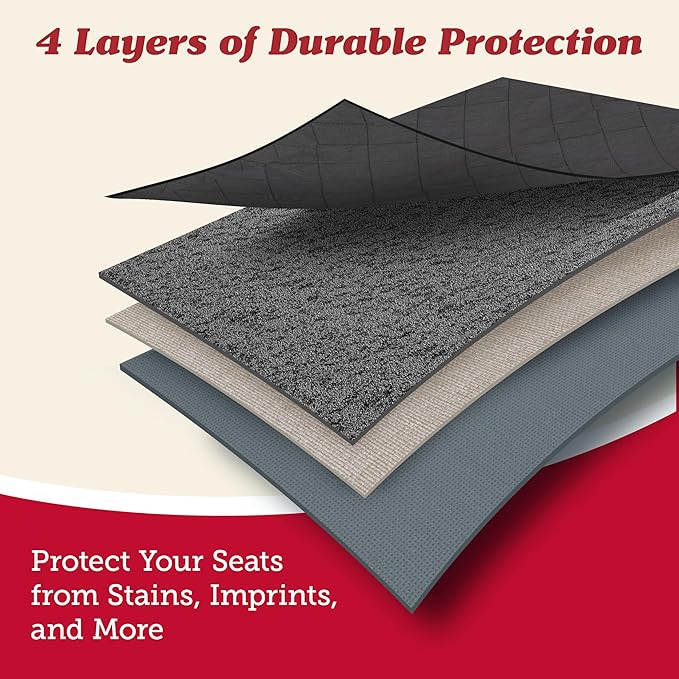 Lusso Gear Car Seat Protector for Baby Car Seat (Bench Seat Cover) - Waterproof - Thick Padding - Protects Fabric or Leather Seats (Black)