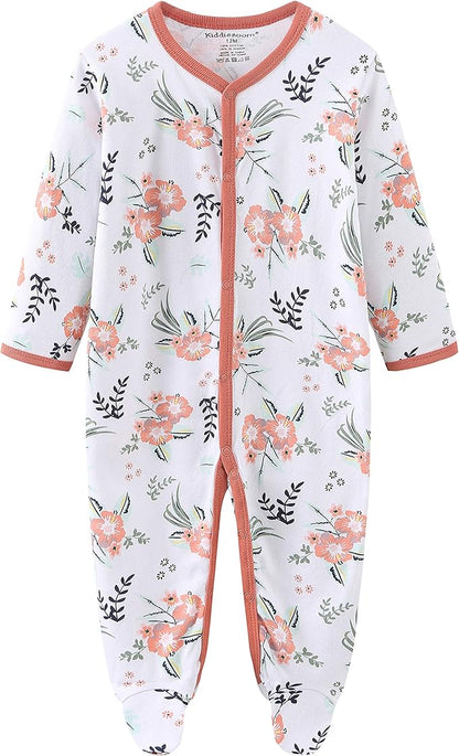 Newborn Baby Boy Girl Organic Cotton Bodysuit Long Sleeve Jumpsuit 3-Pack Outfits Clothes,0-24Months