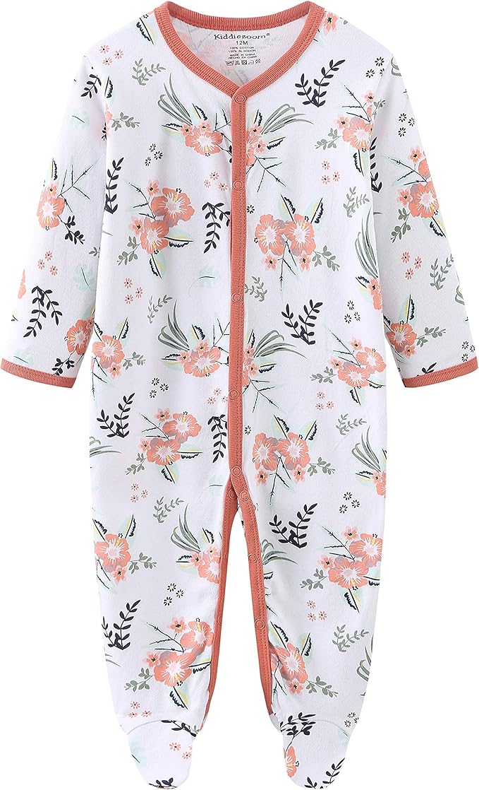 Newborn Baby Boy Girl Organic Cotton Bodysuit Long Sleeve Jumpsuit 3-Pack Outfits Clothes,0-24Months