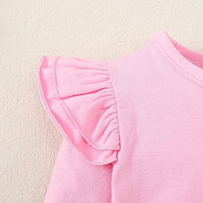 LYSMuch Toddler Baby Girls Long Sleeve Ruffle T Shirt Kids Casual Plain Solid Top Blouse T-Shirt Undershirt