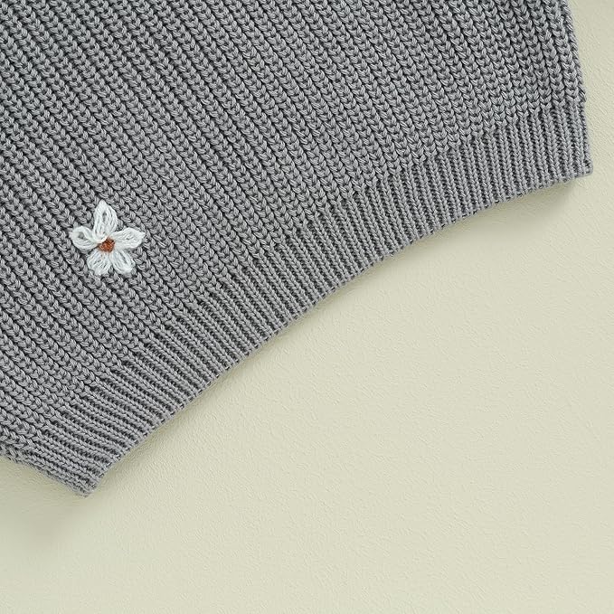 Mubineo Baby Girl Winter Clothes Cute Flower Sweater Crewneck Pullover Long Sleeve Knit Newborn Infant Sweaters