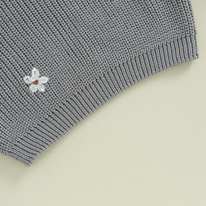 Mubineo Baby Girl Winter Clothes Cute Flower Sweater Crewneck Pullover Long Sleeve Knit Newborn Infant Sweaters