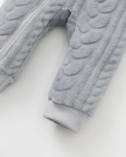 Saeaby Newborn Baby Girl Boy Clothes Fall Winter Infant Long Sleeve Fleece Jumpsuit Romper Hooded Baby Snowsuit Bear Outfit