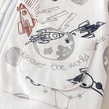 ROMPERINBOX Baby Hoodie for Boy Girl, Full Zip-up Lightweight Thin Jackets Coat Sweatshirts 0-24 Months