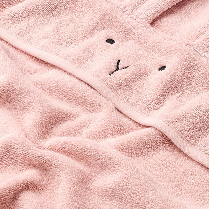 Baby Hooded Towel – Organic Cotton Baby Bath Towels – Baby Towels, Baby Bath Towels for Baby Boy, Baby Girl, 32" x 32" Super-Soft and Absorbent Baby Towels for Newborn (Rabbit - Blush)