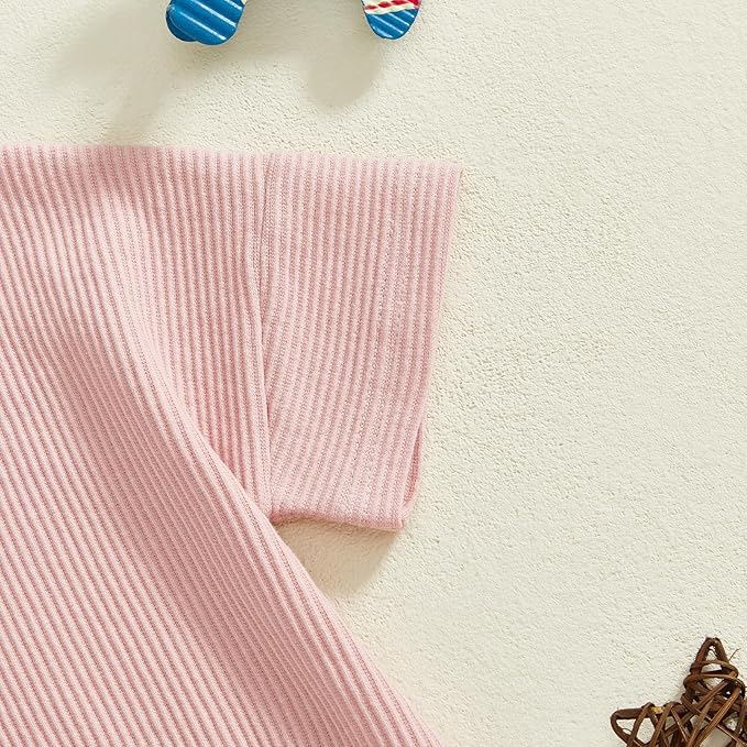 Merqwadd Baby Summer Bubble Romper Infant Boy Girl Short Sleeve Onesie Oversize Cotton T-shirt Bodysuit Top