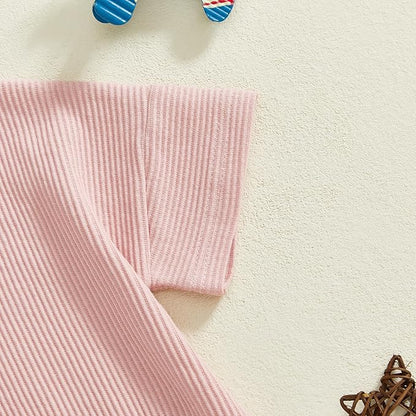 Merqwadd Baby Summer Bubble Romper Infant Boy Girl Short Sleeve Onesie Oversize Cotton T-shirt Bodysuit Top