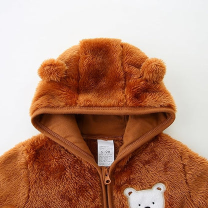 Baby Romper Infant Hooded Jumpsuit Long Sleeve Footed Onesie Outwear Outfits