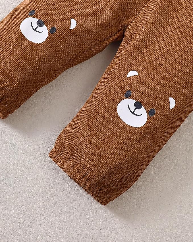 Baby Boy Clothes Infant Newborn Fall Winter Outfits Long Sleeve Letter Print Romper + Hat + Pants Set