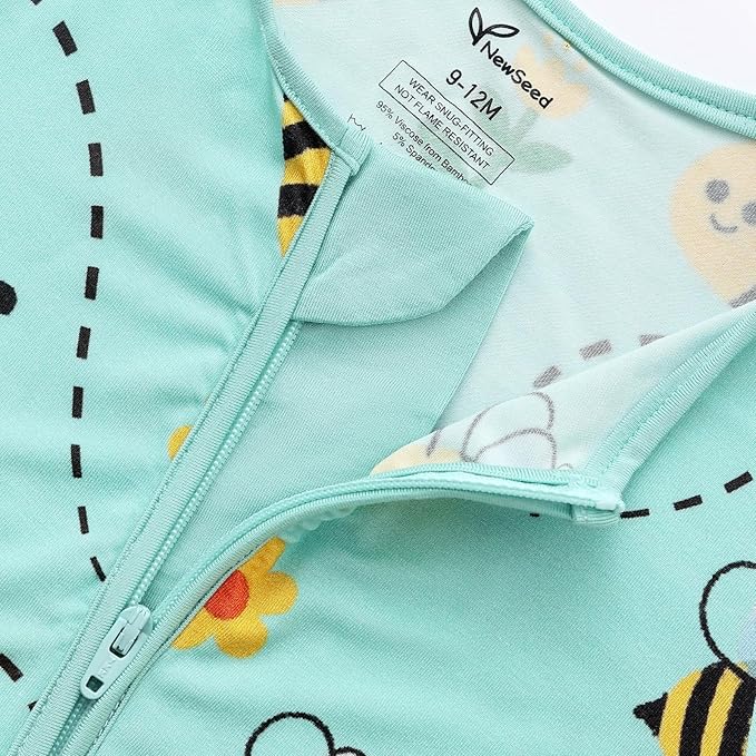 Unisex Infant Neutral Zipped Footies, Viscose from Bamboo 2-Way Zipper Romper Outfit, 0-24 Months One-piece Jumpsuit