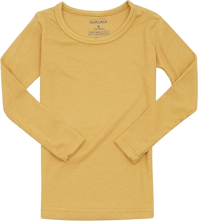 AVAUMA Baby Boys Girls Pajama Set Kids Toddler Snug fit Ribbed Sleepwear pjs for Daily Life Style