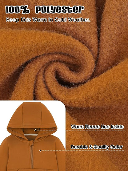 Cooraby 3 Packs Baby and Toddler Boys Long Sleeve Full-Zip Hoodies Infant Fleece Hooded Sweatshirts Jacket with Pouch Pockets