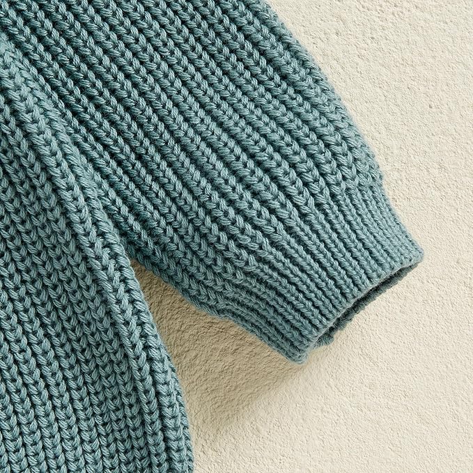 Newborn Baby Boy Girl Knit Sweater Long Sleeve Solid Winter Warm Sweatshirt Top Outfit Infant Toddler Fall Clothes