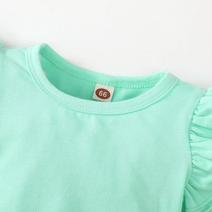 Baby Girl Solid Color Romper Infant Ruffle Sleeve Bodysuit One Piece Outfit Toddler Jumpsuit clothes