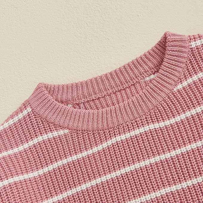 Mommy and Me Sweater Matching Family Outfit Long Sleeve Knit Sweater Pullover Mom and Baby Clothes