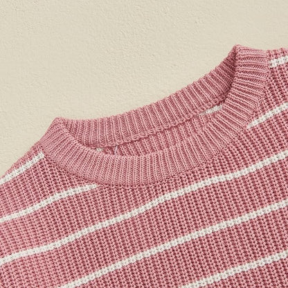 Mommy and Me Sweater Matching Family Outfit Long Sleeve Knit Sweater Pullover Mom and Baby Clothes