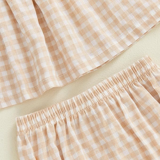 Mubineo Baby Girl Summer Clothes Cute Ruffle Tops Dress Shorts Outfits Set Infant Toddler Shrit Bloomers Princess Outfit