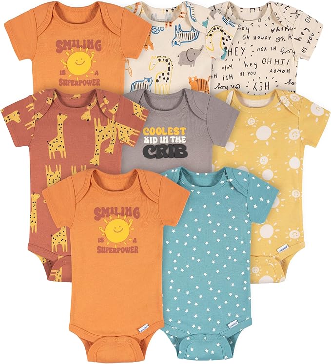 Onesies Brand unisex-baby 8-pack Short Sleeve Mix & Match Bodysuits