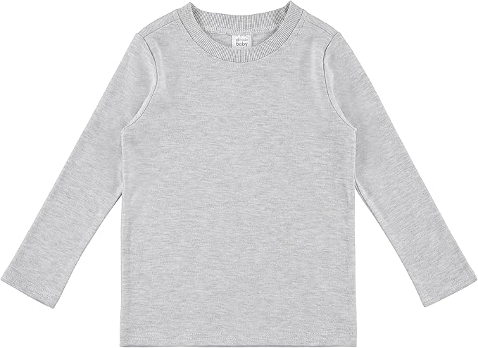 Cudlie 5-Pack Infant/Toddler Girl Long Sleeve Shirt - Basic Baby Tees, Blouses, Tops - Solid Print & Ruffled Tshirts