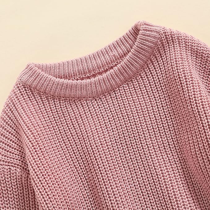 Newborn Baby Boy Girl Knit Sweater Long Sleeve Solid Winter Warm Sweatshirt Top Outfit Infant Toddler Fall Clothes