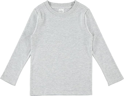 Cudlie 5-Pack Infant/Toddler Girl Long Sleeve Shirt - Basic Baby Tees, Blouses, Tops - Solid Print & Ruffled Tshirts