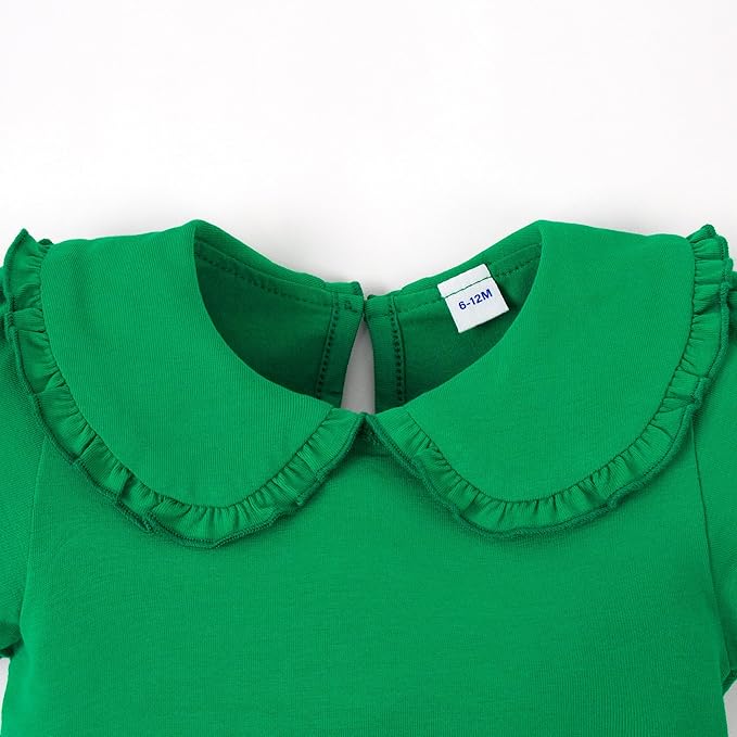 Magic Park 0-24M Infant Girl Peter Pan Collar Romper Baby Long Sleeve Bodysuit Girls Ruffle Jumpsuit Casual Winter Tops