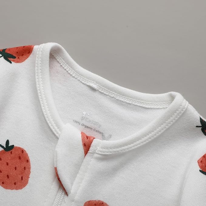 O2 BABY Baby Boys Girls Organic Cotton Zip-Front Sleeper Pajamas, Footed Sleep 'n Play