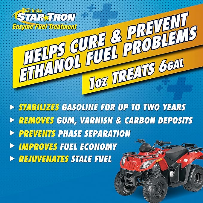 STAR BRITE Star Tron Enzyme Fuel Treatment SEF Gasoline Formula - 1 oz. Treats 6 Gallons - 1 OZ Twin Pack (14301)