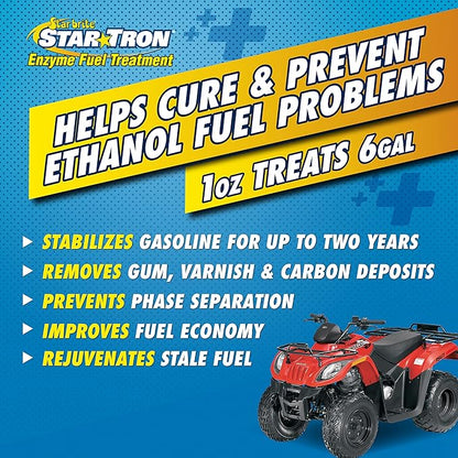 STAR BRITE Star Tron Enzyme Fuel Treatment SEF Gasoline Formula - 1 oz. Treats 6 Gallons - 1 OZ Twin Pack (14301)