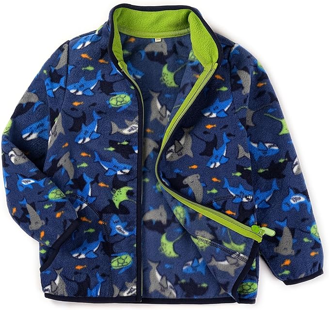 Toddler Fleece Jacket Kids Lightweight Outerwear Boys Girls Long Sleeve Fall Spring Coat 2-12 Years