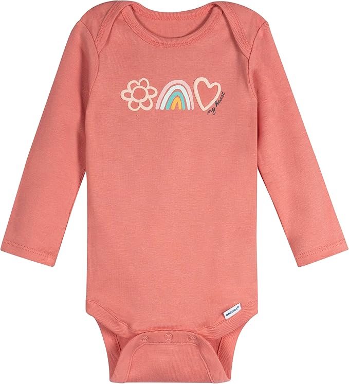 Onesies Brand, Unisex Baby, 6-Pack Long Sleeve Bodysuits