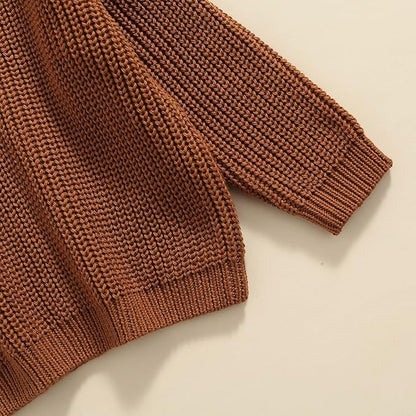 Newborn Baby Boy Girl Knit Sweater Long Sleeve Solid Winter Warm Sweatshirt Top Outfit Infant Toddler Fall Clothes