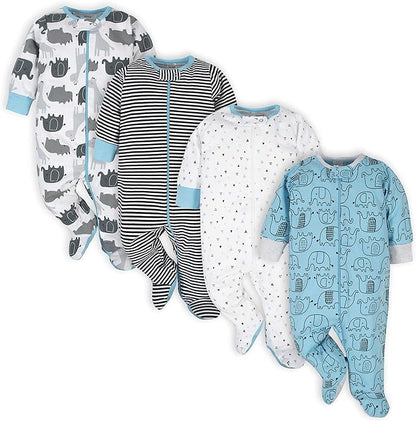 Onesies Brand baby-boys 4-pack Sleep 'N Play Footies