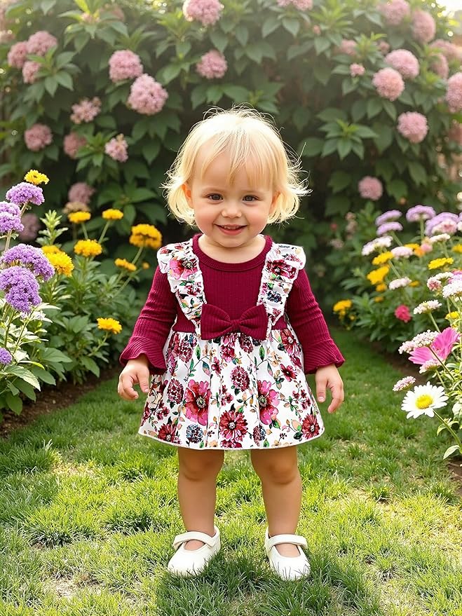 Aalizzwell Infant Baby Girls One Piece Romper Dress with Hat 0-18 Months