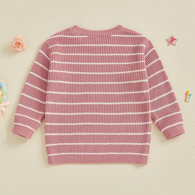 Mommy and Me Sweater Matching Family Outfit Long Sleeve Knit Sweater Pullover Mom and Baby Clothes