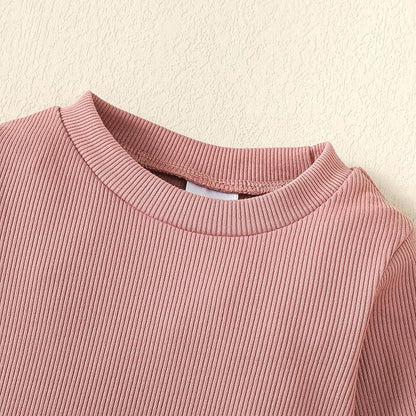 OPAWO Long Sleeve Onsies for Baby Girls' Bodysuits Newborn 3 Pack Infant Ribbed Fall Baby Girl Romper Undershirt