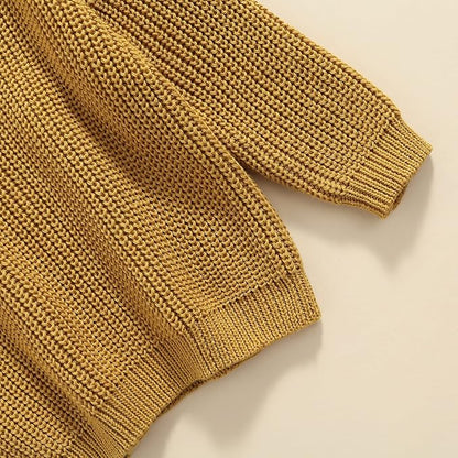 Newborn Baby Boy Girl Knit Sweater Long Sleeve Solid Winter Warm Sweatshirt Top Outfit Infant Toddler Fall Clothes