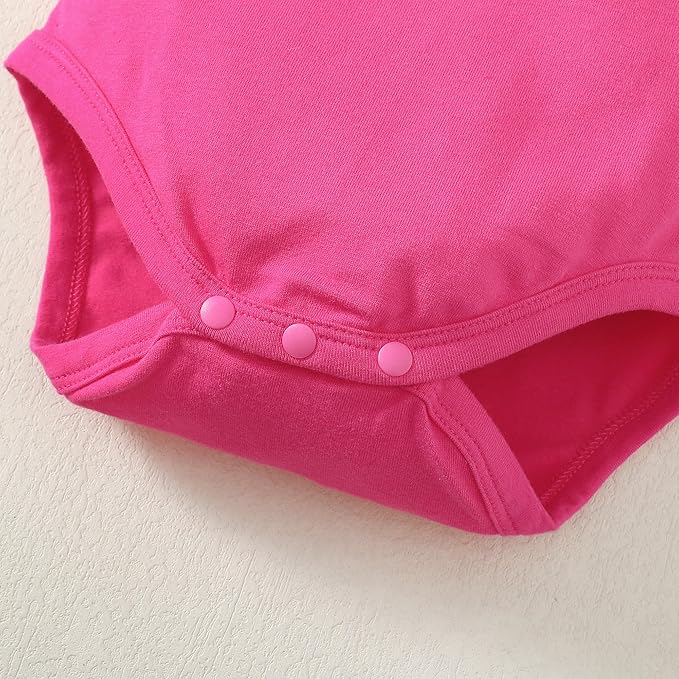 LYSMuch Baby Girls Ruffle Sleeves Bodysuit Infant Solid Color Top Jumpsuit