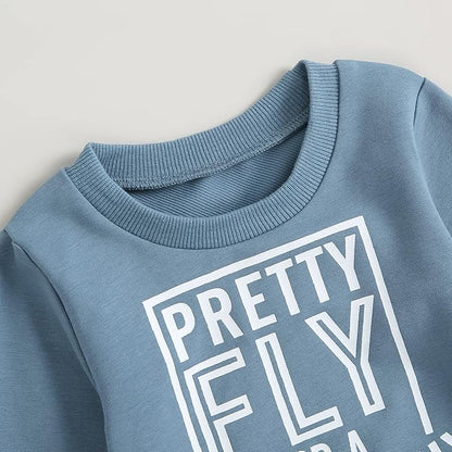 Murnouche Toddler Baby Boy Fall Winter Outfits Letter Crewneck Sweatshirt Casual Pants 2Pcs Clothes Set