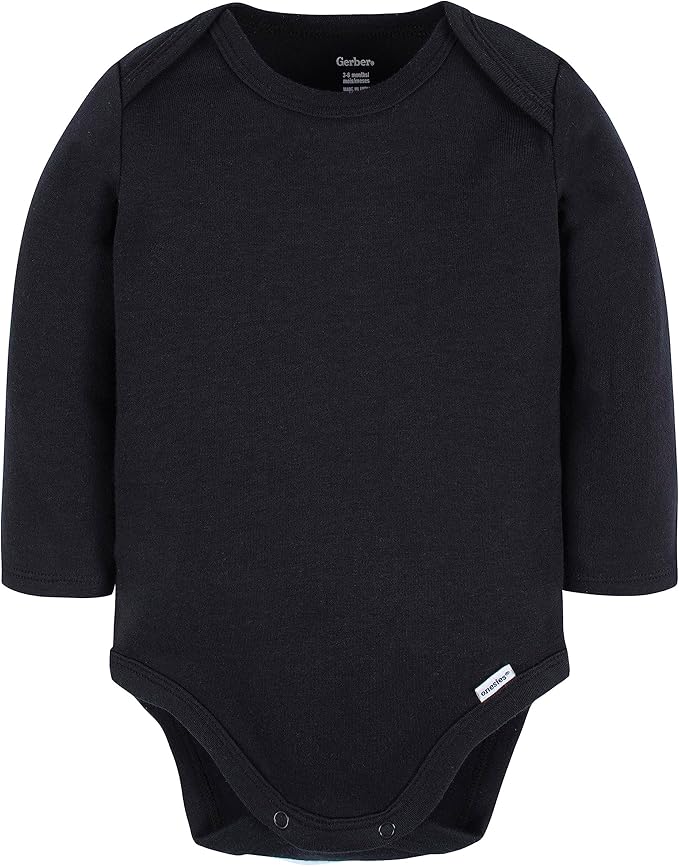 Gerber Unisex Baby Long Sleeve Solid Onesies Multi-pack Interlock 180 Gsm