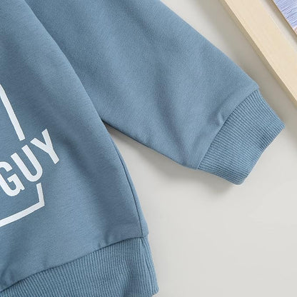 Murnouche Toddler Baby Boy Fall Winter Outfits Letter Crewneck Sweatshirt Casual Pants 2Pcs Clothes Set